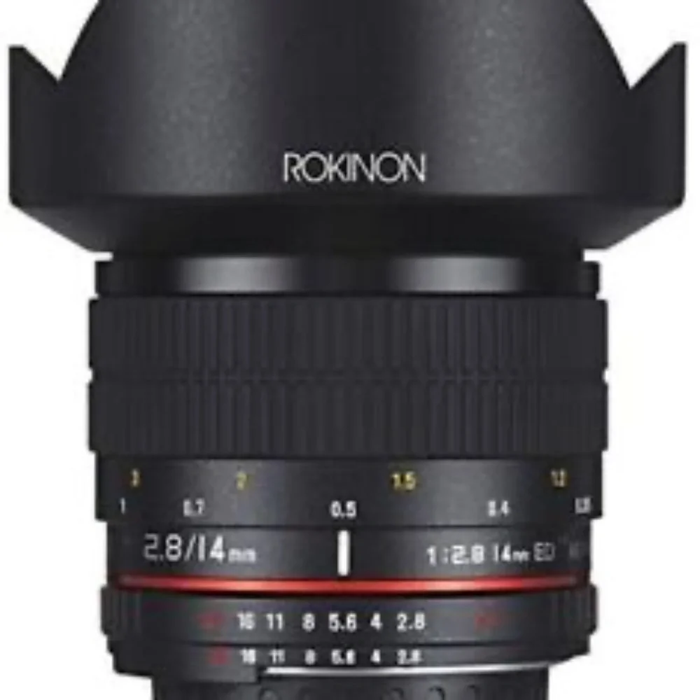 Rokinon 14mm F2.8 ED AS IF UMC Manual Focus Lens + AE Chip for Canon AE Camera
